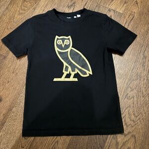 Kids Black T‑Shirt with Gold Owl Graphic Drake CLB